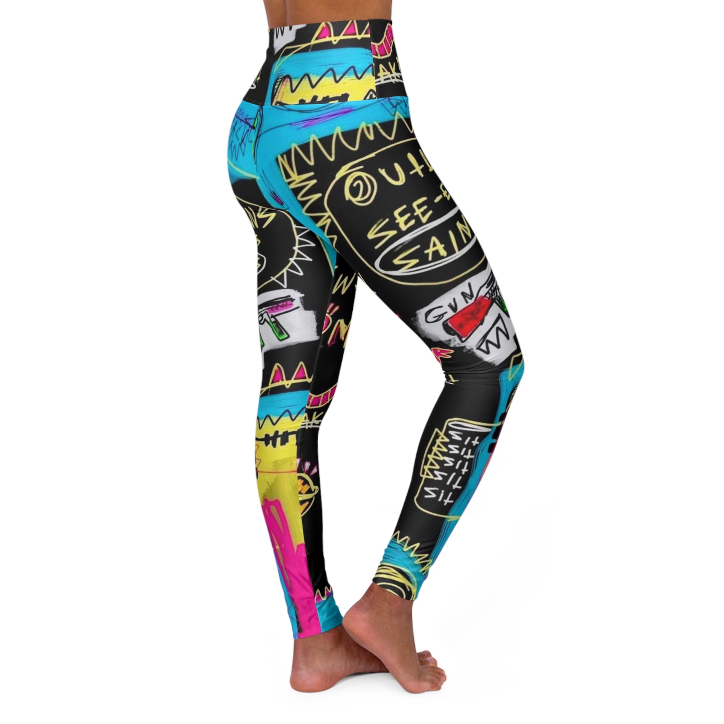 High Waisted Yoga Leggings (AOP) by Dani Wilson