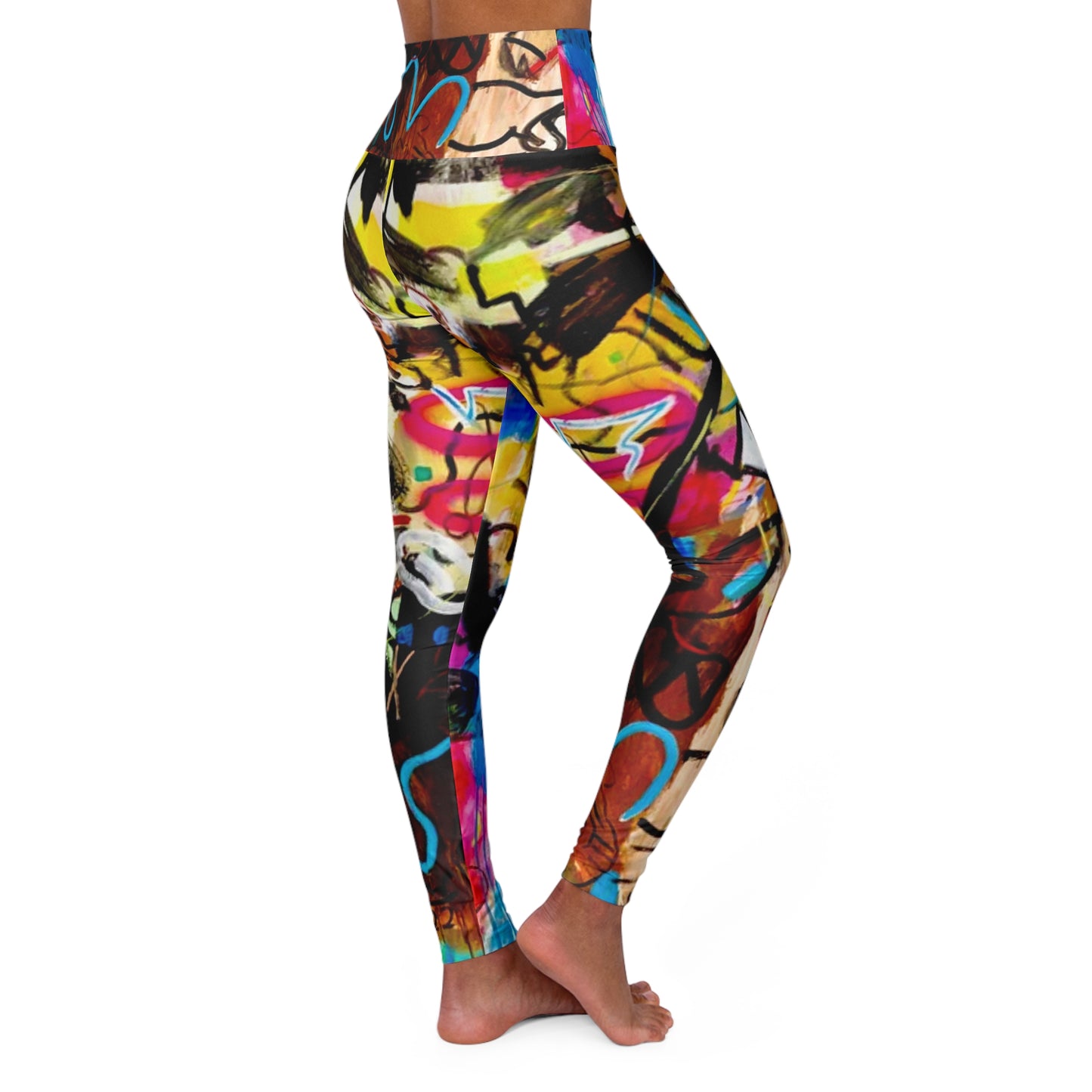 High Waisted Yoga Leggings (AOP) by Dani Wilson