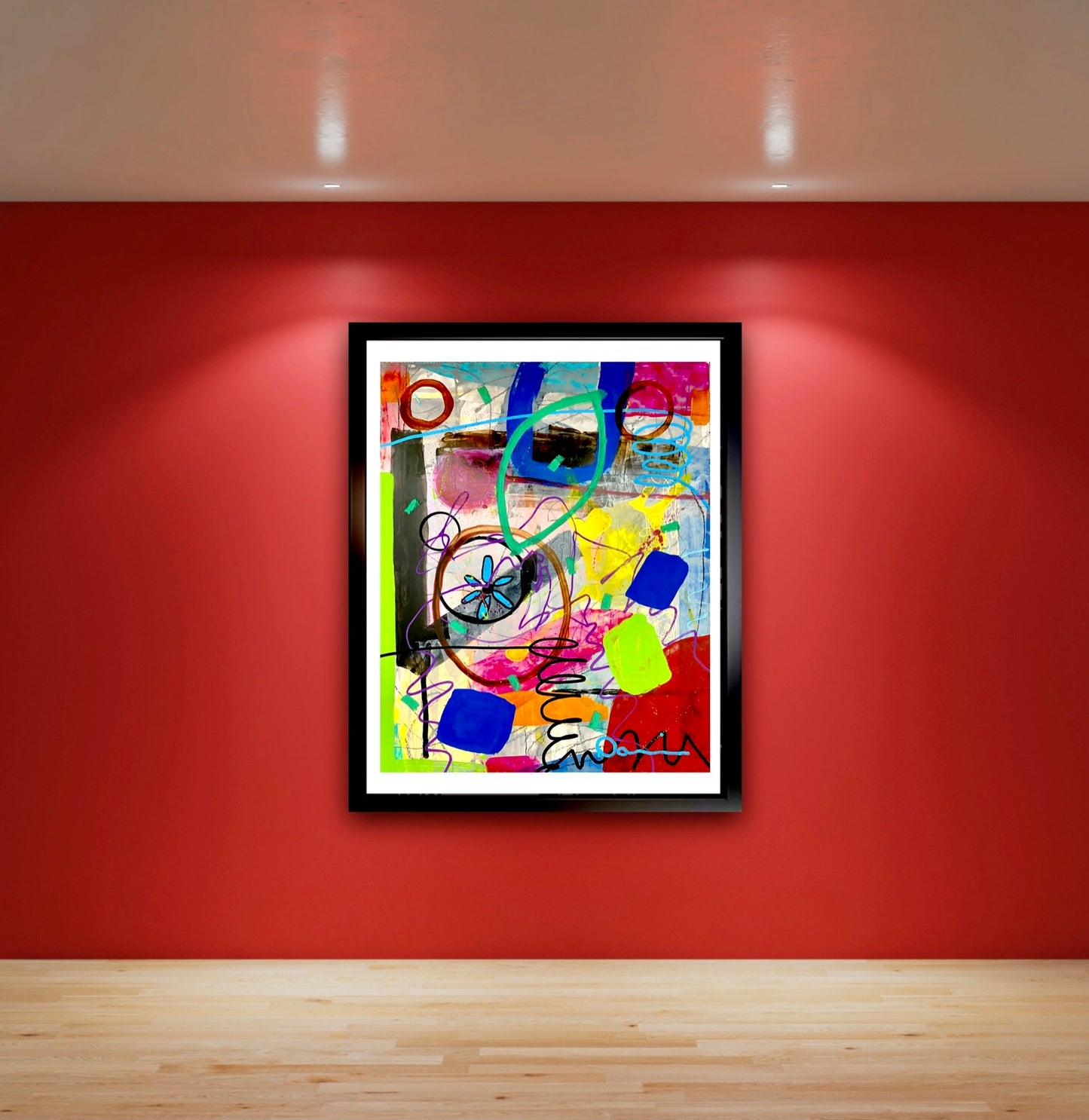 Abstract Landscape 2 (11x14) - Mixed media Yasutomo Art mineral paper painting