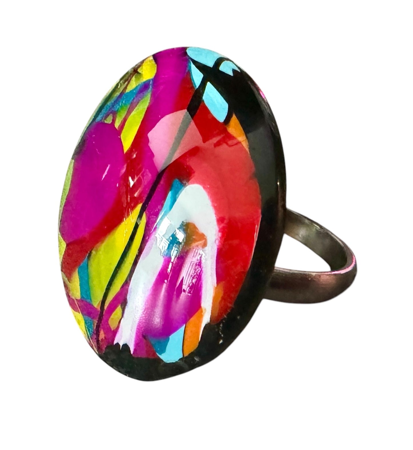 Wearable Art Adjustable Hand Painted Ring