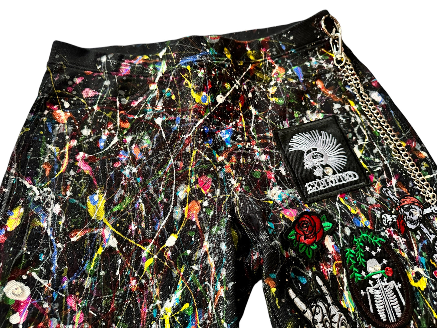 Wearable Art - Hand Painted Jeggings For Women (Size:Small-Medium)