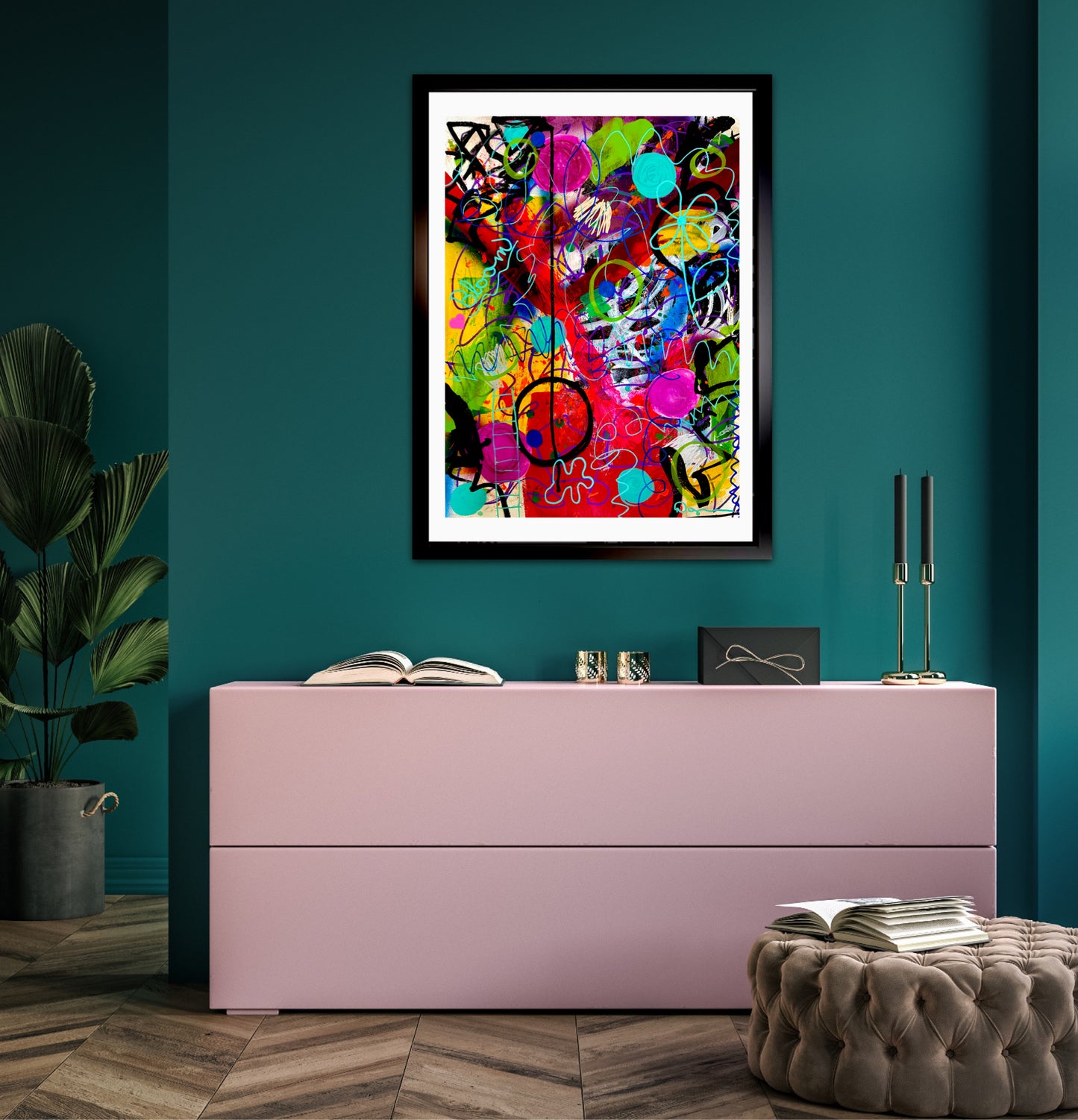 3-Featured Energetic Harmony (18x24) - Abstract mixed media premium paper painting