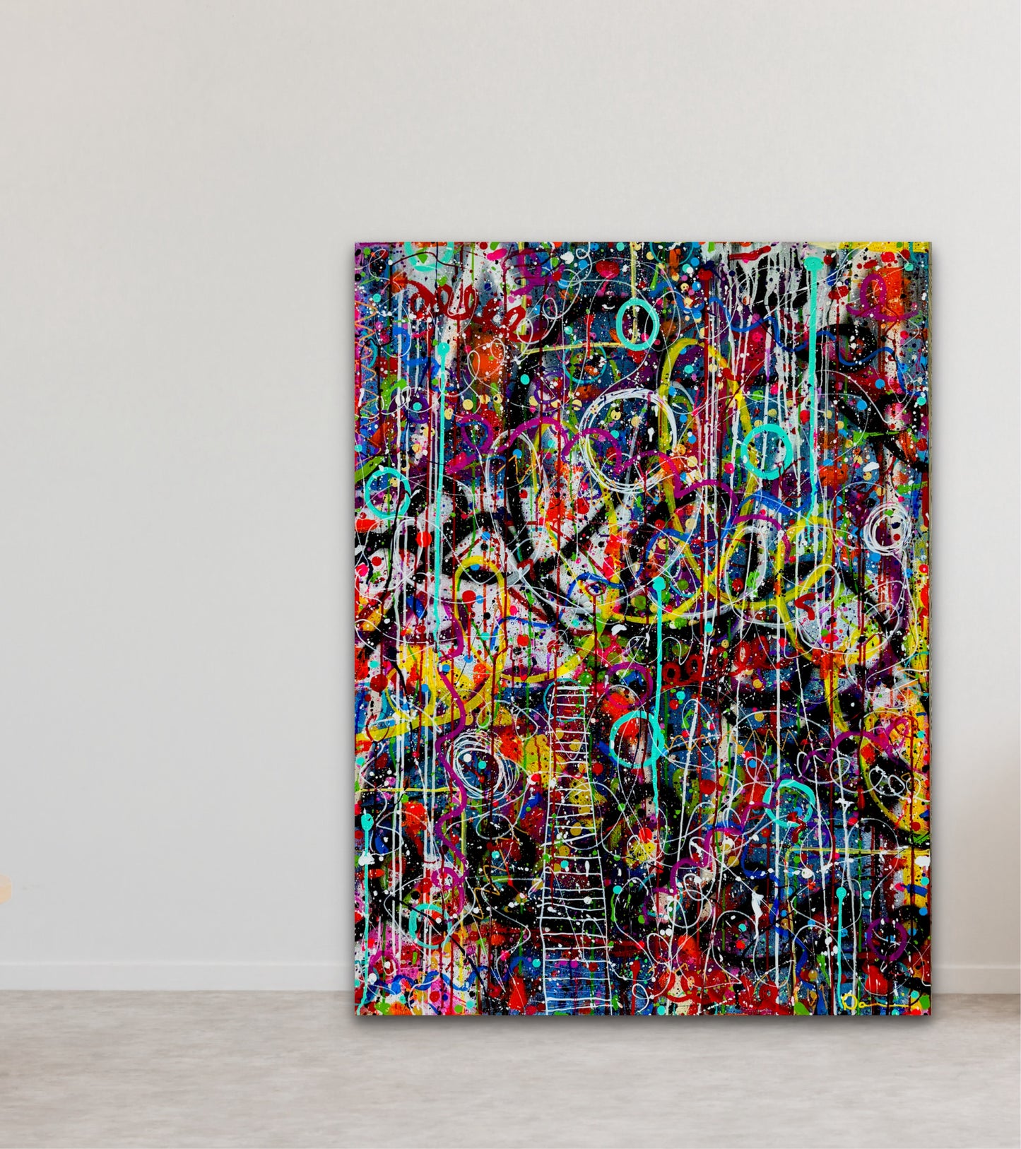 0-Featured - Chaos Inside Me (36x48) - Large abstract mixed media fine art canvas wall art painting