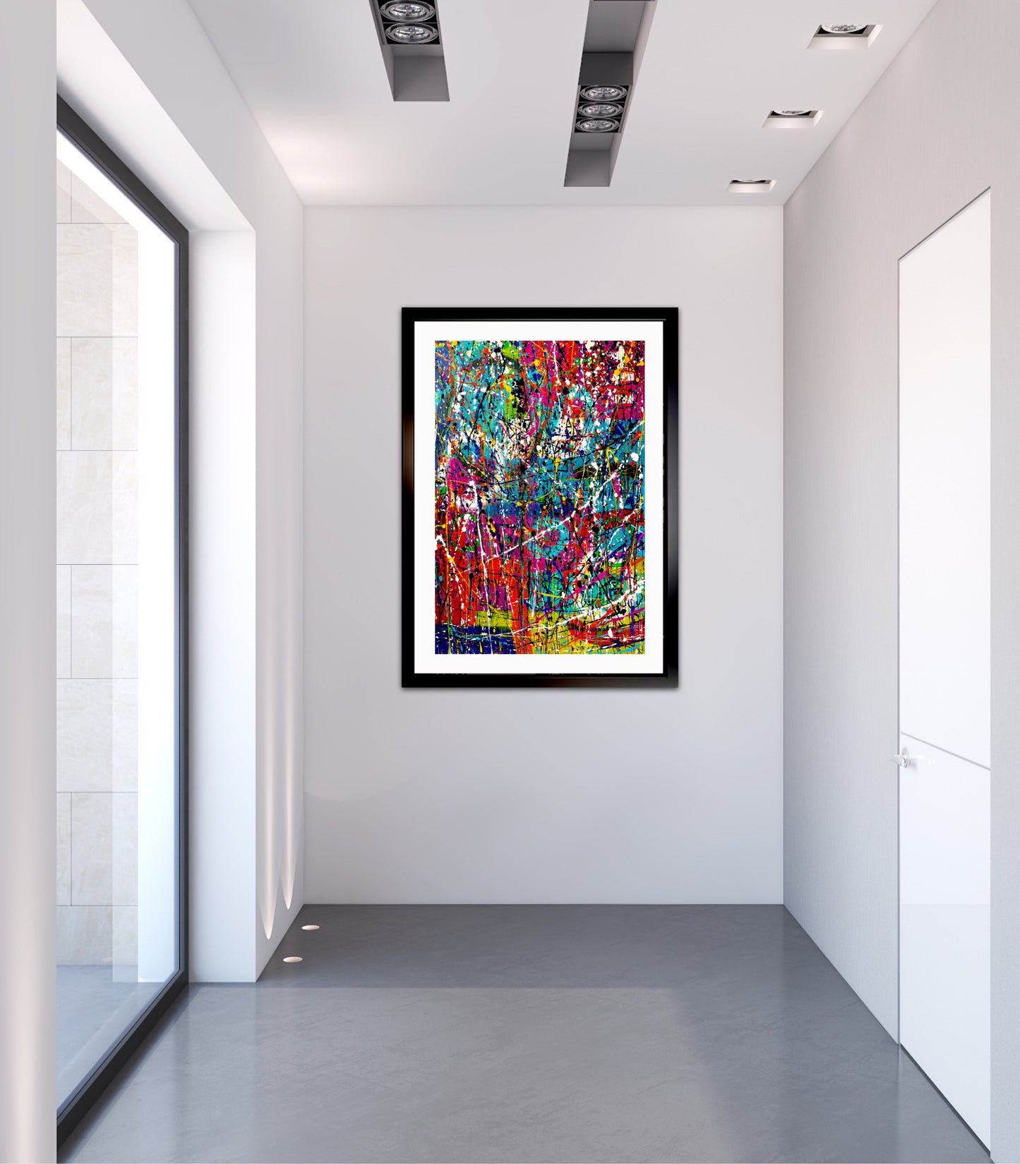 Dynamic Dripscape (22x30) - Original Abstract Painting On Yasutomo Art Mineral Paper by Dani Wilson