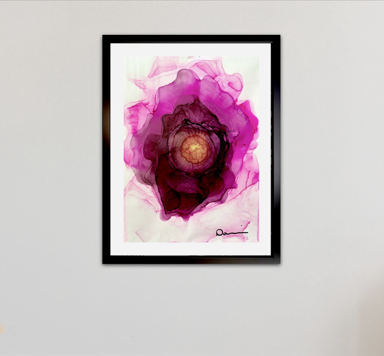 Ethereal Bloom (11x14) - Abstract alcohol ink Yasutomo Art mineral paper painting