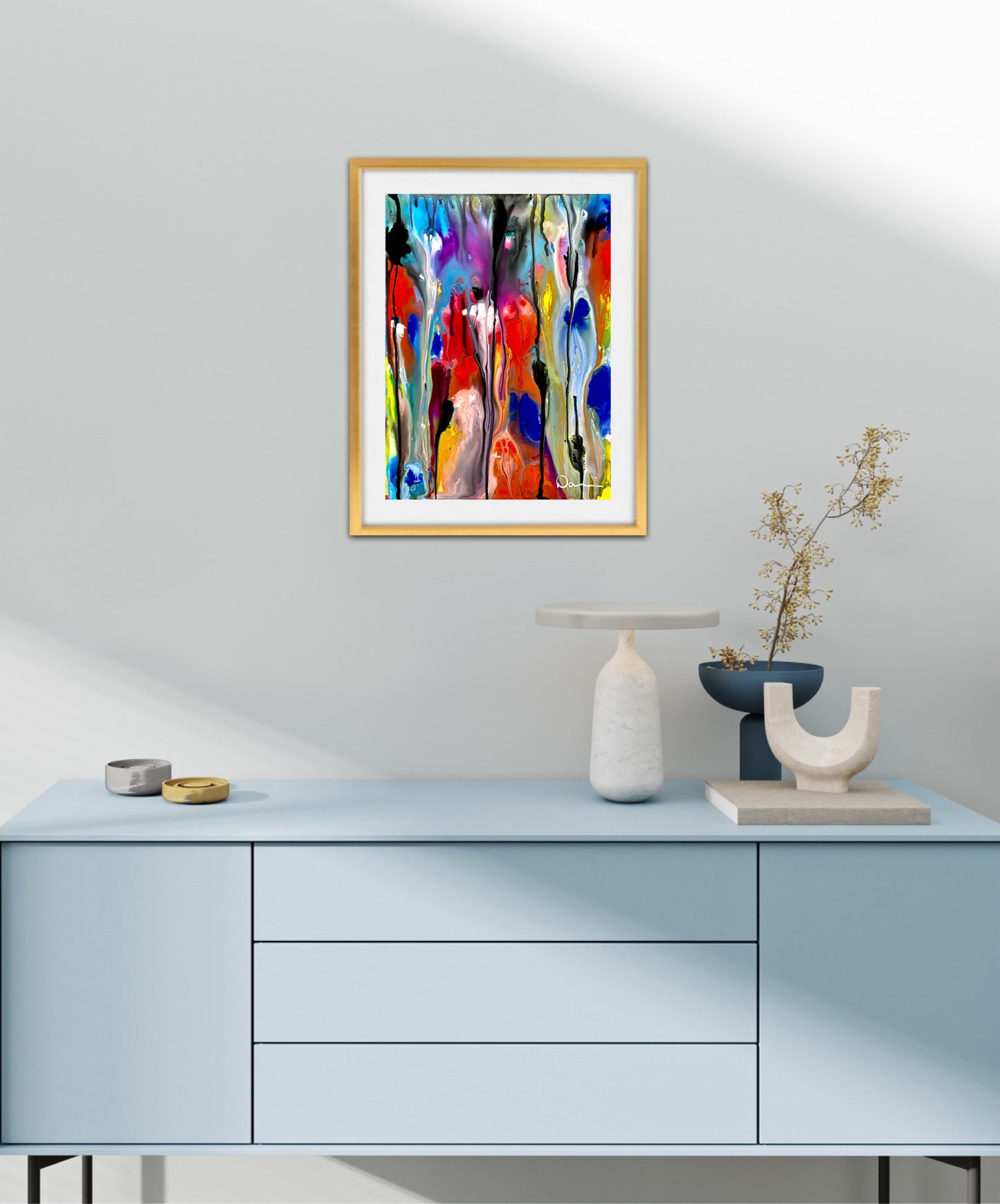 Fluid Radiance (11x14) Gouache painting on Yasutomo art mineral paper