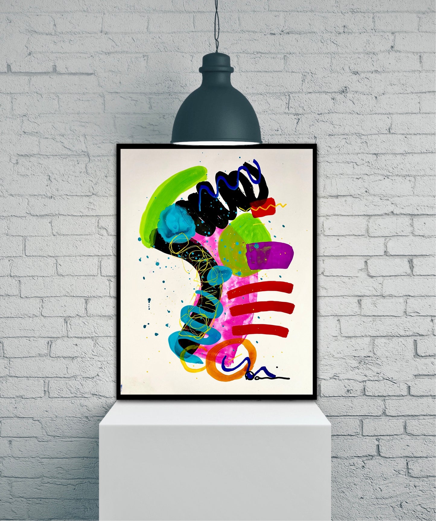 Happy Times (11x14) -Mixed media abstract mineral paper painting