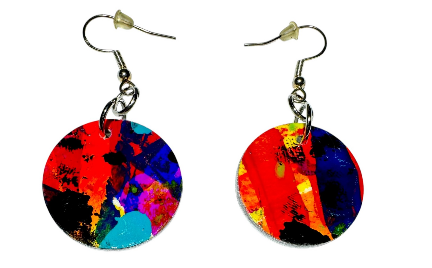 Hypnotic Swirls -Wearable Art Earrings (25mm)