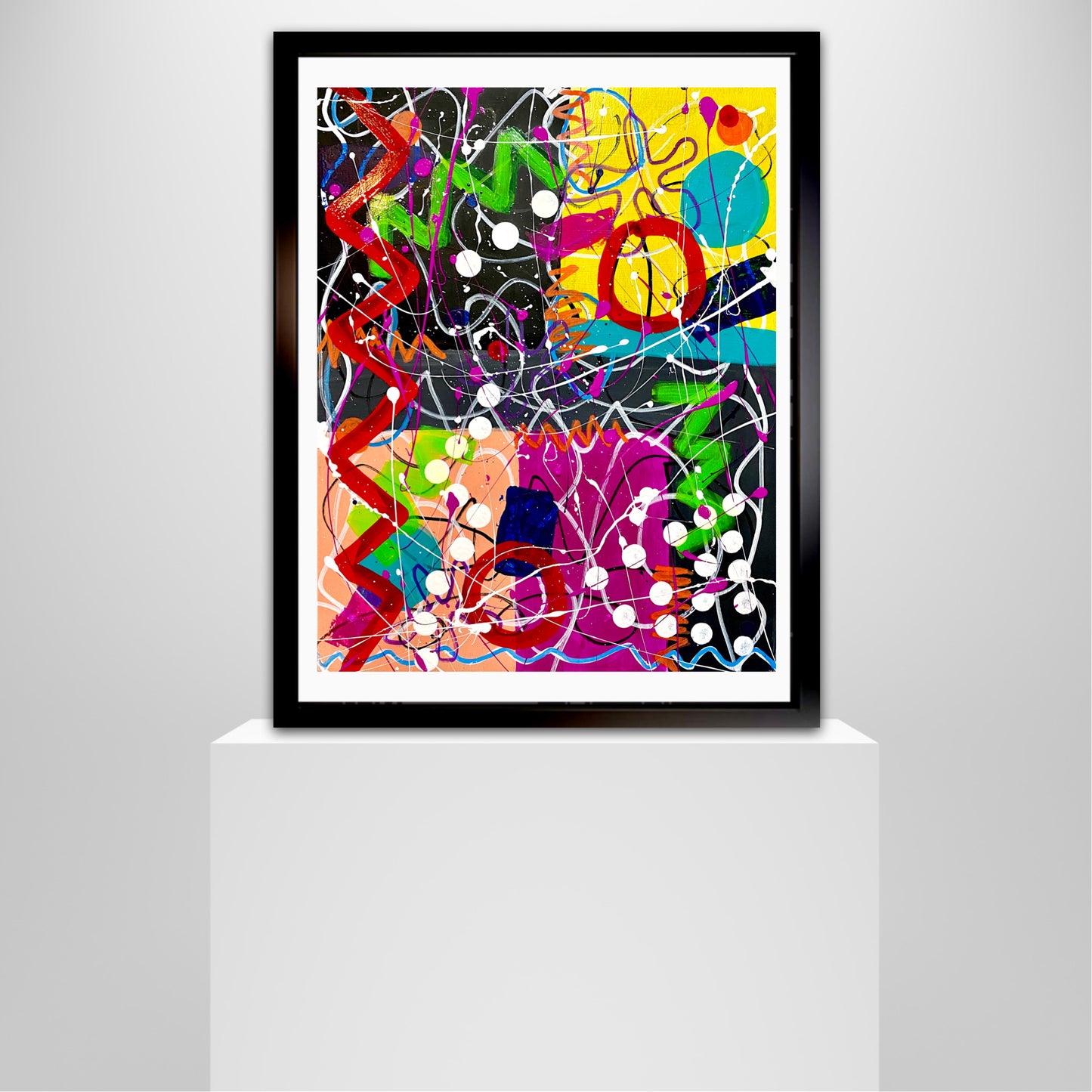 I Had A Great Time (11x14) -Abstract mixed media mineral paper painting