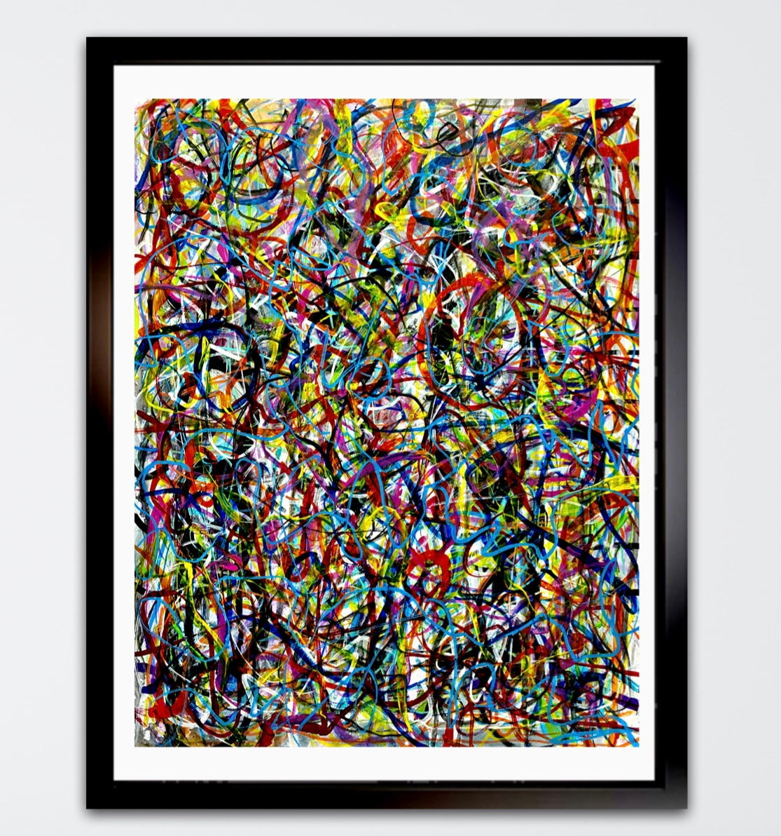 I Think You’re Crazy (11x14) - Abstract mixed media Yasutomo mineral paper painting