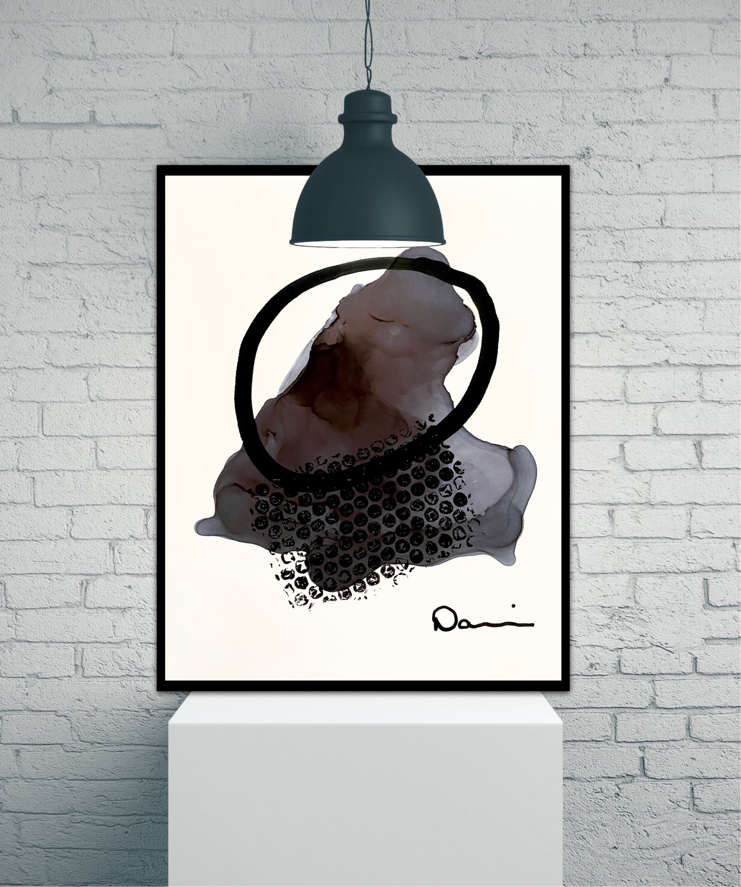 I Wish I Could See You (11x14) -Abstract ink mineral paper painting