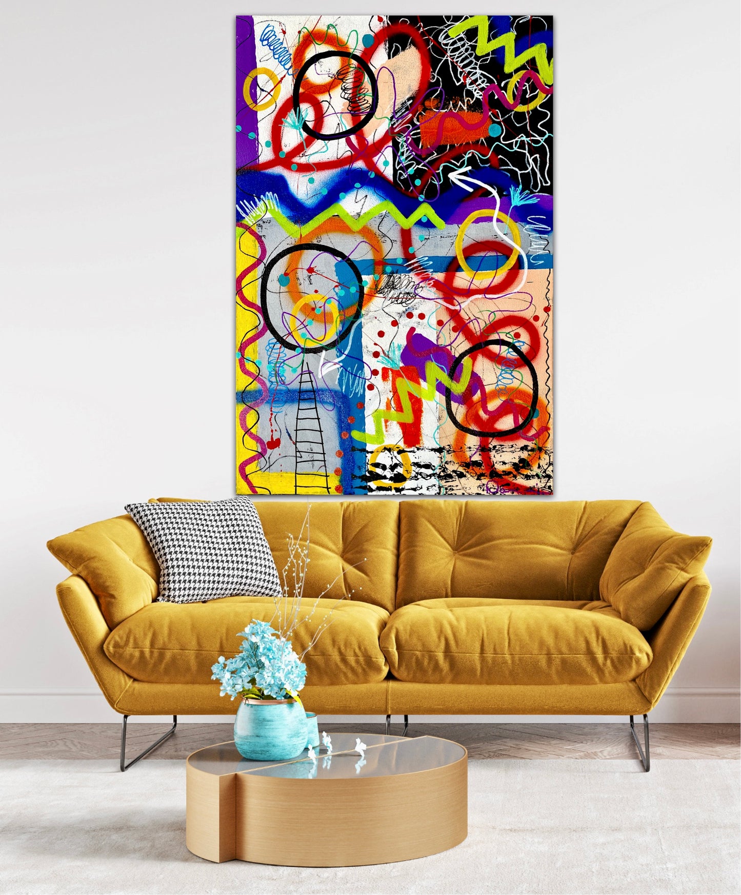 I’m So Freaking Confused (24x36) - Mixed media graffiti style abstract canvas painting