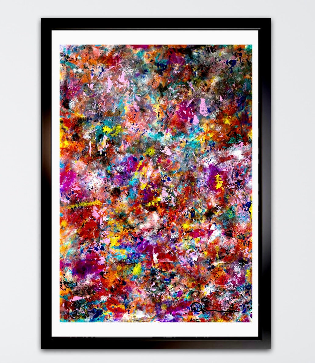 I’ve Missed You So (12x16) - Abstract mixed media Yasutomo Art mineral paper painting