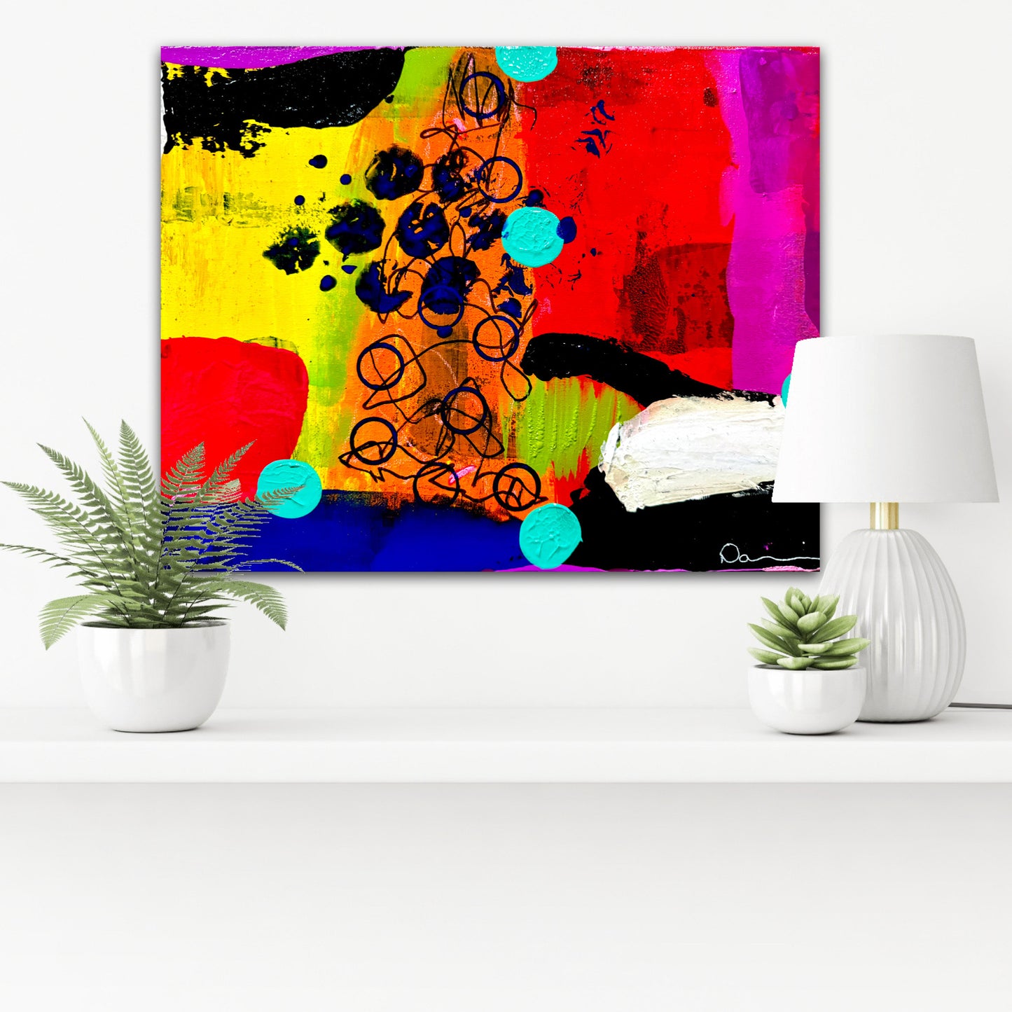 Kinetic Tapestry (14x11) - Abstract Mixed Media On Canvas Signed Painting by Dani Wilson