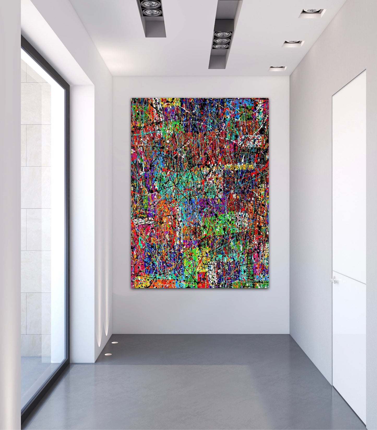 Ladder To Utopia (36x48) Large abstract mixed media fine art canvas wall art painting