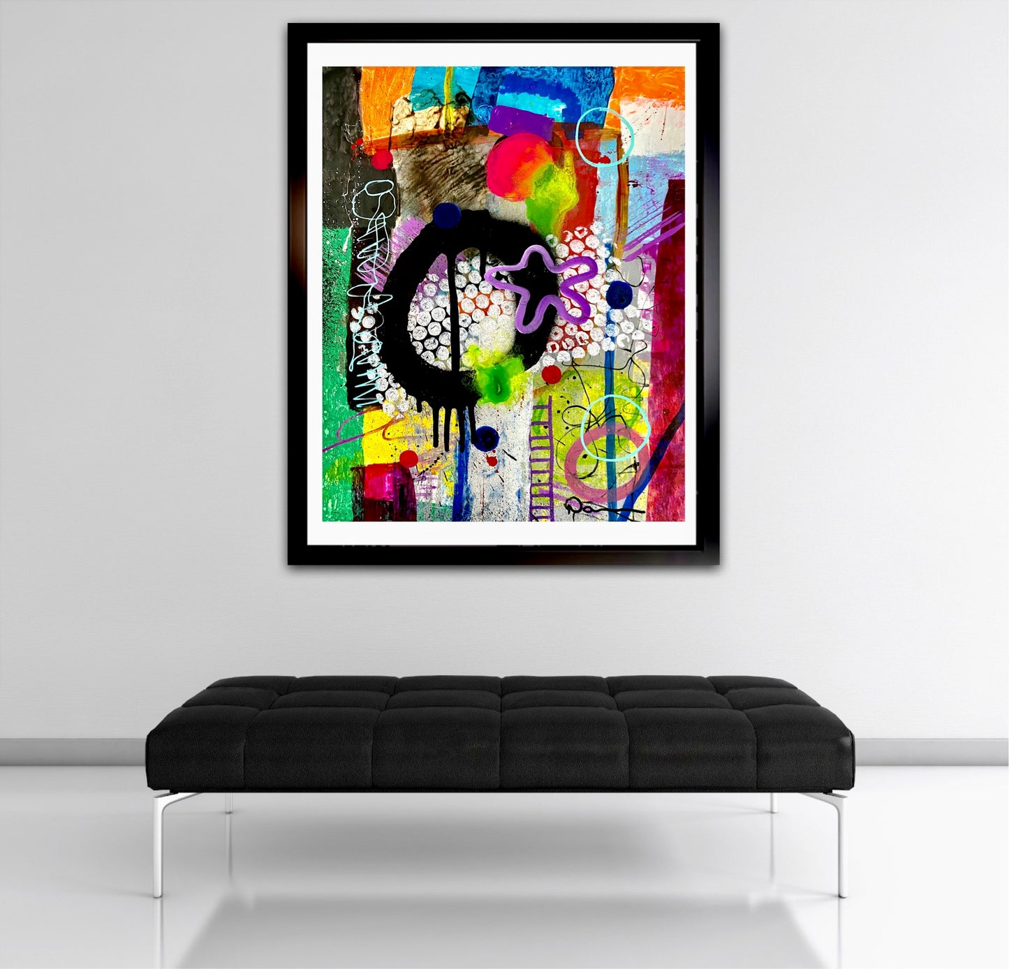 Let’s Party (11x14) - Mixed media abstract mineral paper painting