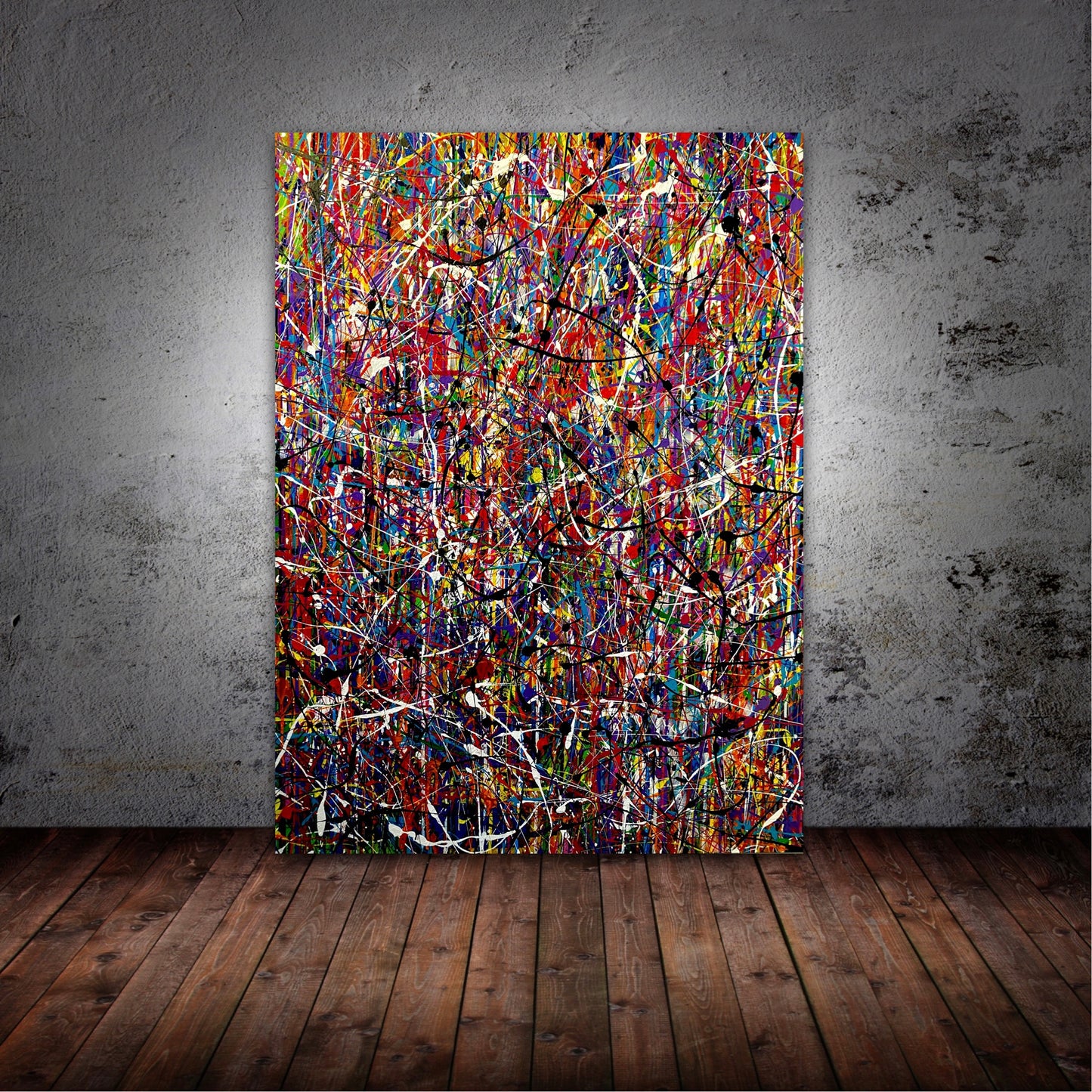 Look Behind You (36x48) - Large mixed media abstract fine art canvas wall art painting