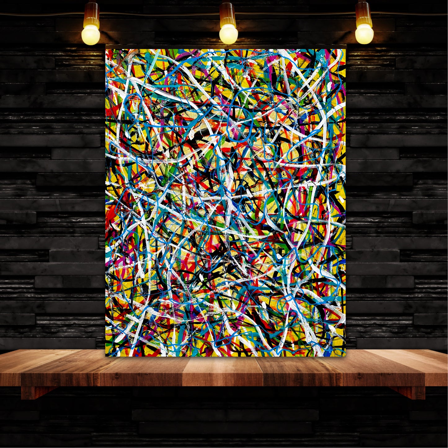 Mass Confusion (11x14) - Abstract mixed media Yasutomo Art mineral paper painting