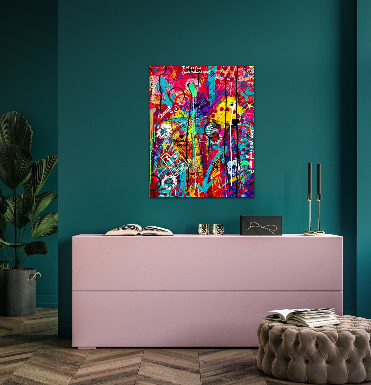 I Miss You - (16x20) - Original Mixed Media Abstract Signed Painting On Canvas by Dani Wilson