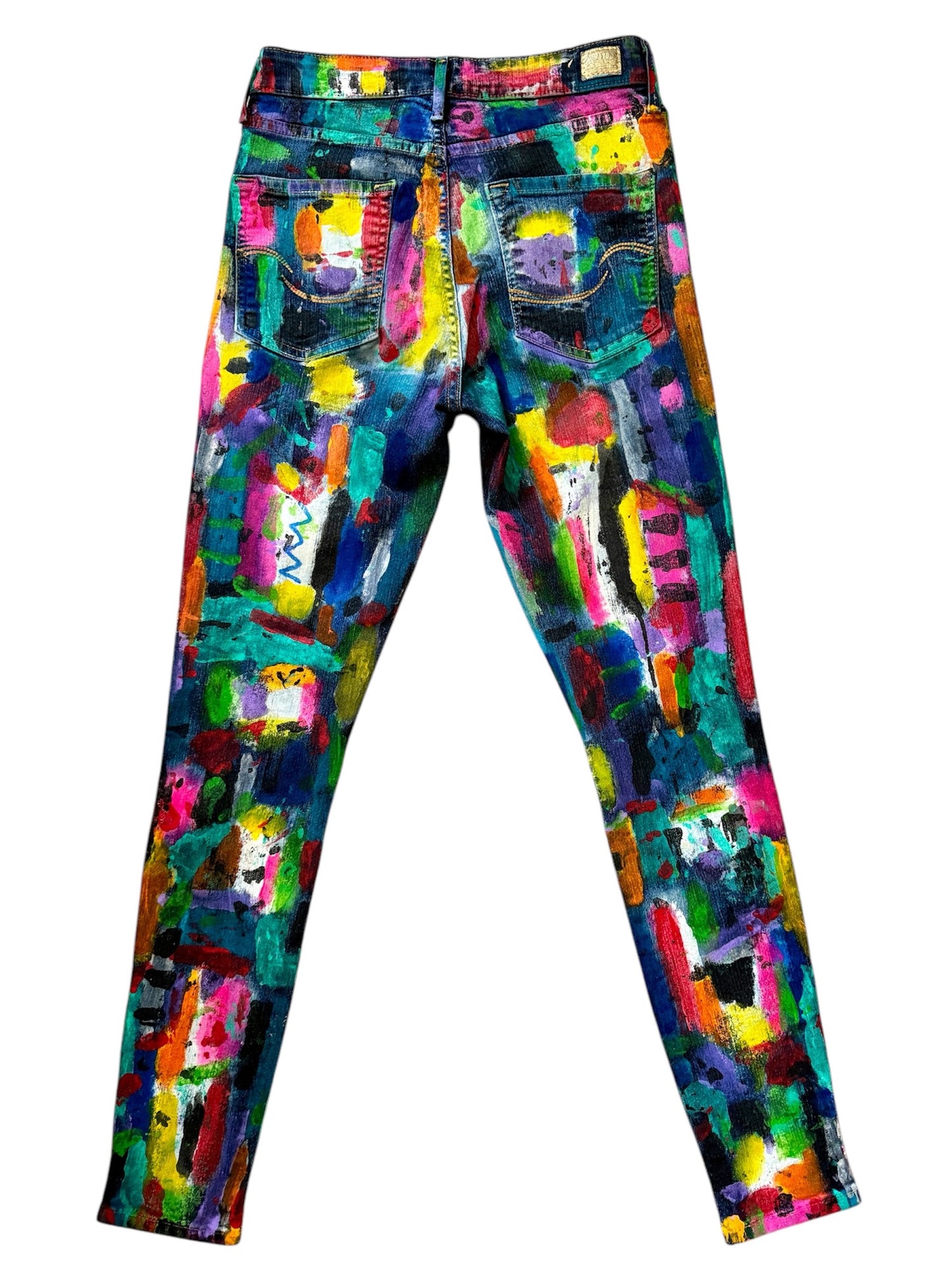 UrbanHue - Wearable Art - Wearable Art - Hand-painted Women’s Size 6 Totally Shaping Levi’s Skinny Jeans by Dani Wilson