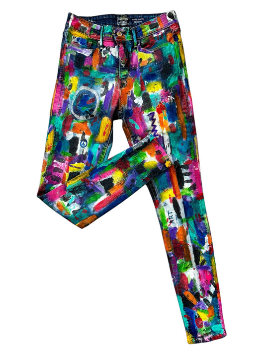 6-Featured - UrbanHue - Wearable Art - Wearable Art - Hand-painted Women’s Size 6 Totally Shaping Levi’s Skinny Jeans by Dani Wilson