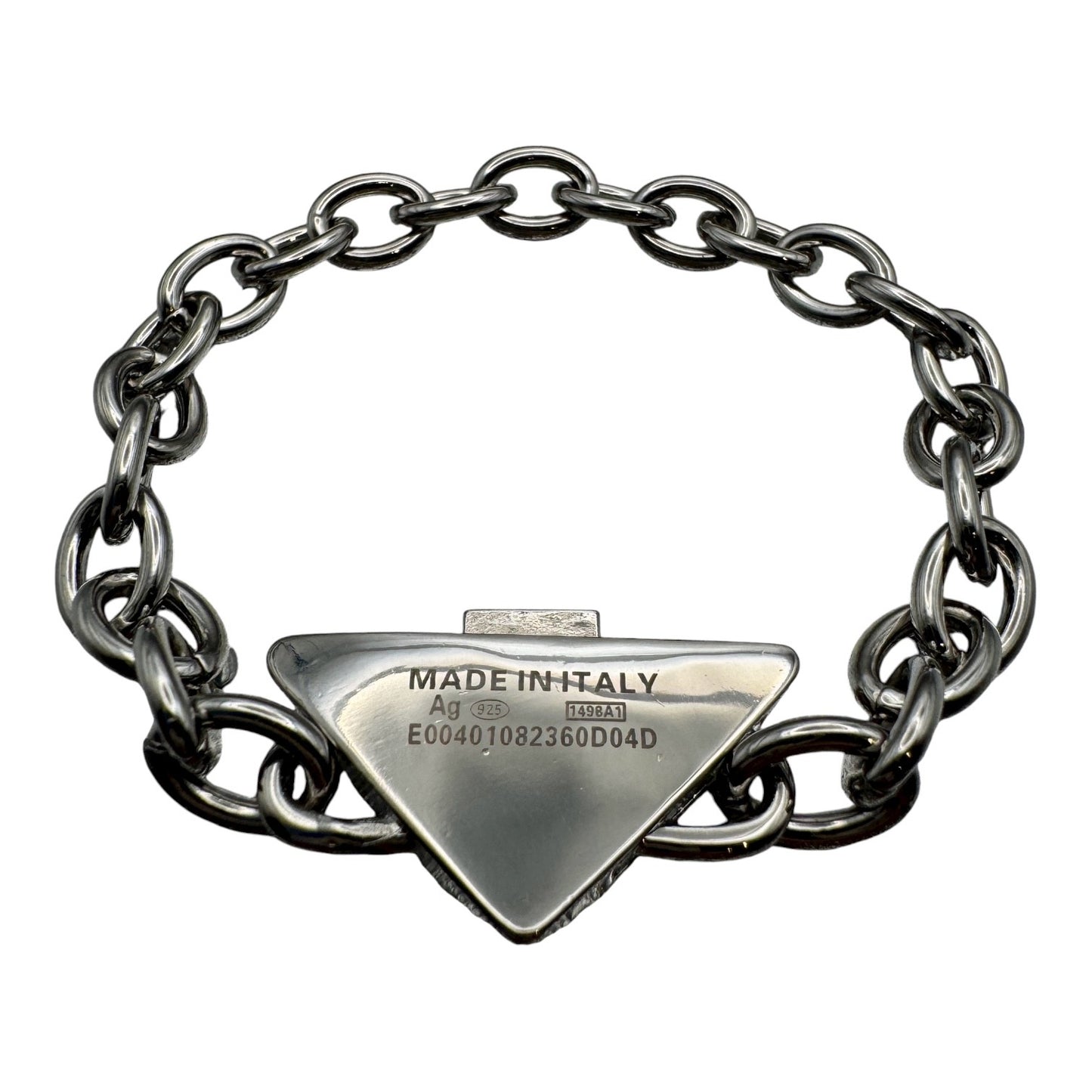 2-Featured - Prada Triangle Sliver Chain-link Bracelet (Size: 8")