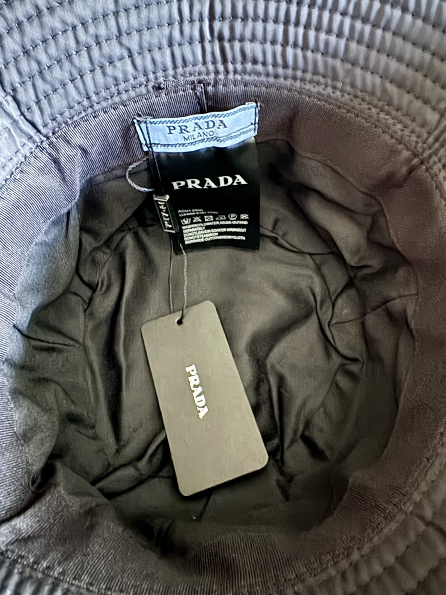 Repurposed Black Prada Nylon Bucket Hat (Medium)