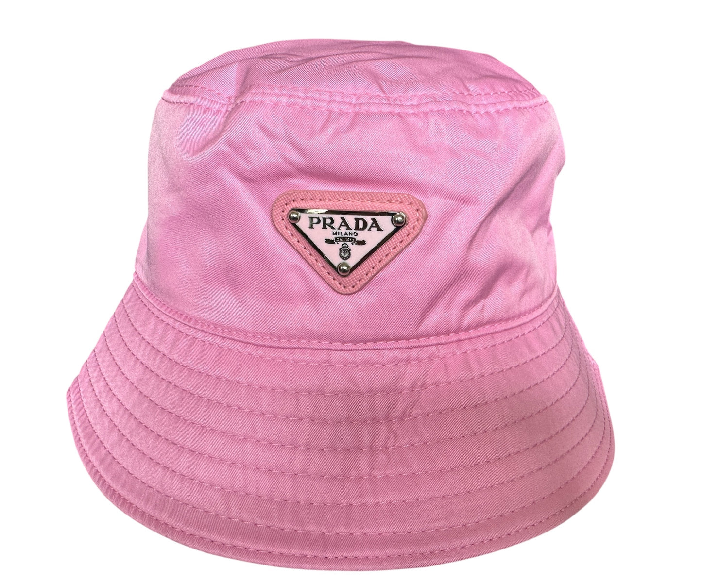 Repurposed Nylon Bubble Gum Pink Prada Bucket Hat - Size Medium