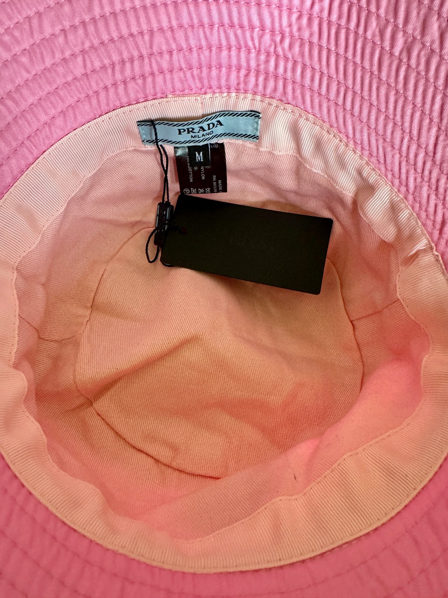 Repurposed Nylon Bubble Gum Pink Prada Bucket Hat - Size Medium