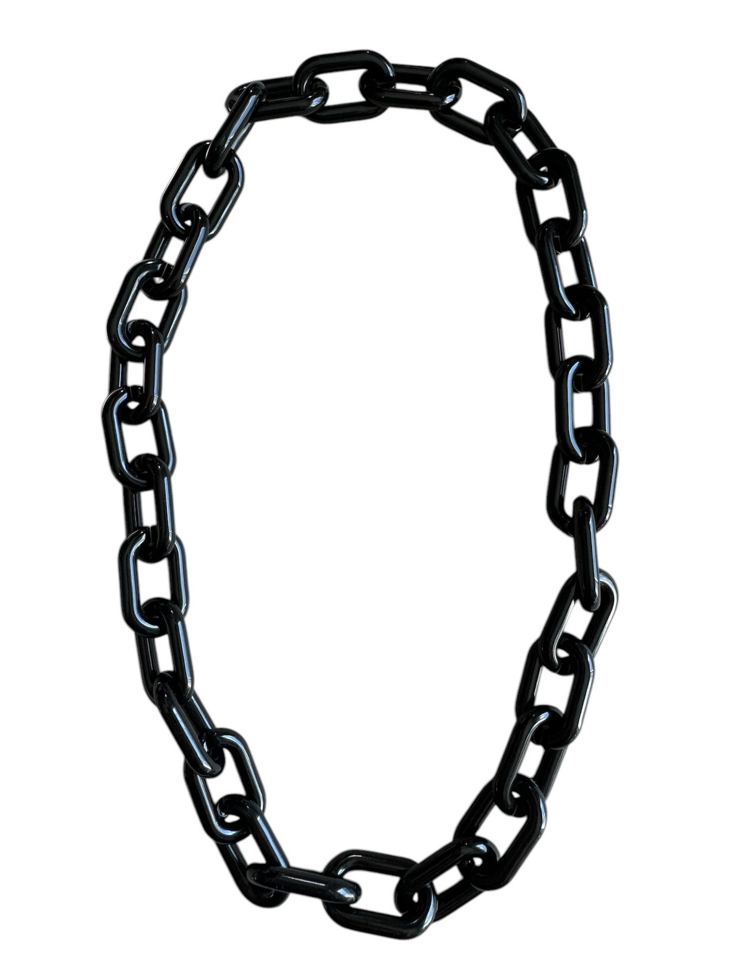 Black 24” Unisex Lightweight Polymer Chain Necklace