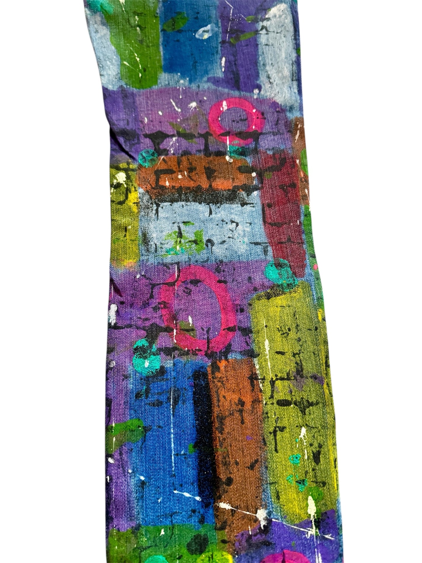 Chromatic Street Threads - Wearable Art - One Of A Kind Women’s Hand-Painted Skinny Jeans (Size 28)