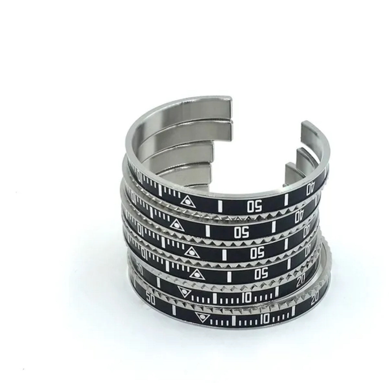 Unisex Speedometer Official Silver And Black Adjustable Cuff Bracelet