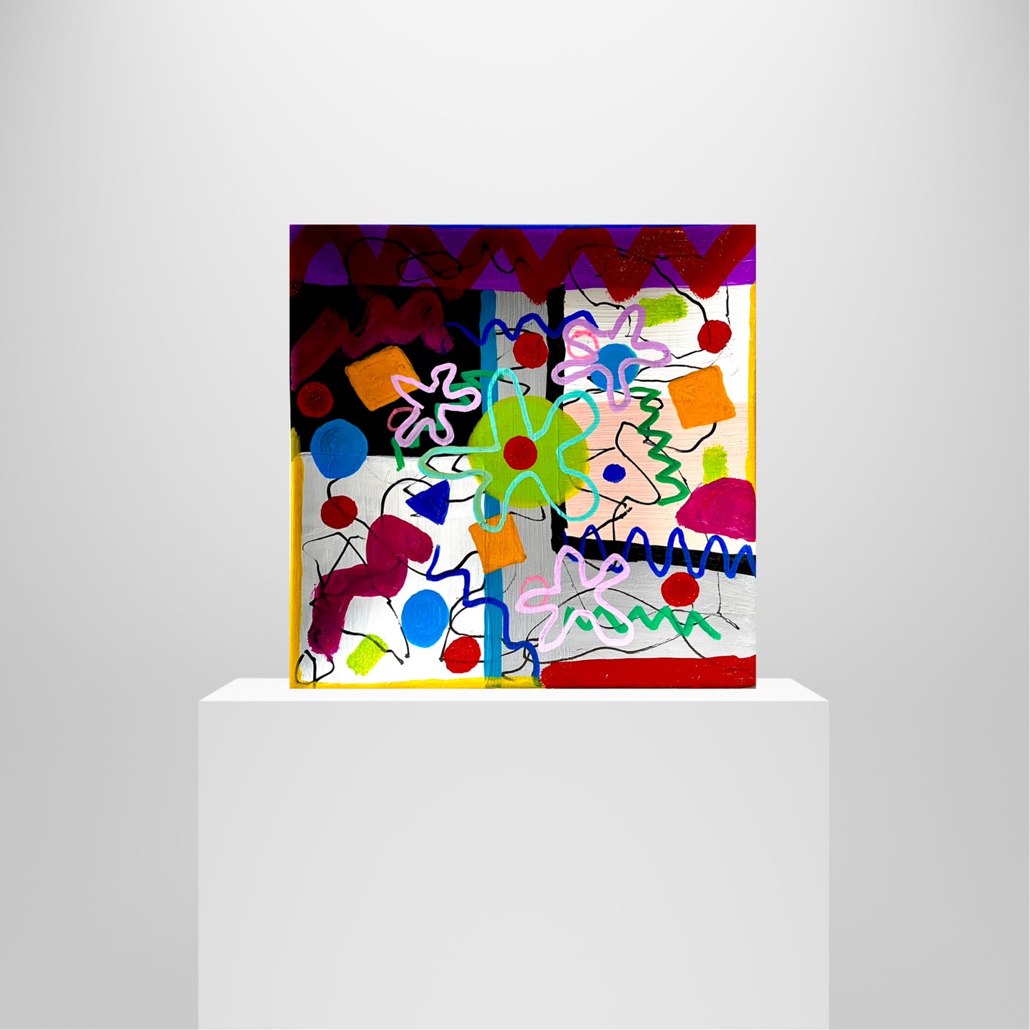Square Plate (6.5x6.5) -Abstract hand painted