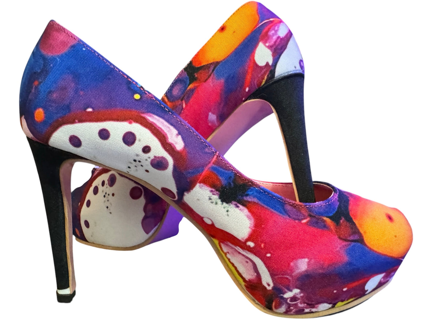 Swirl Stilettos - Hand Painted shoes (Size 7)