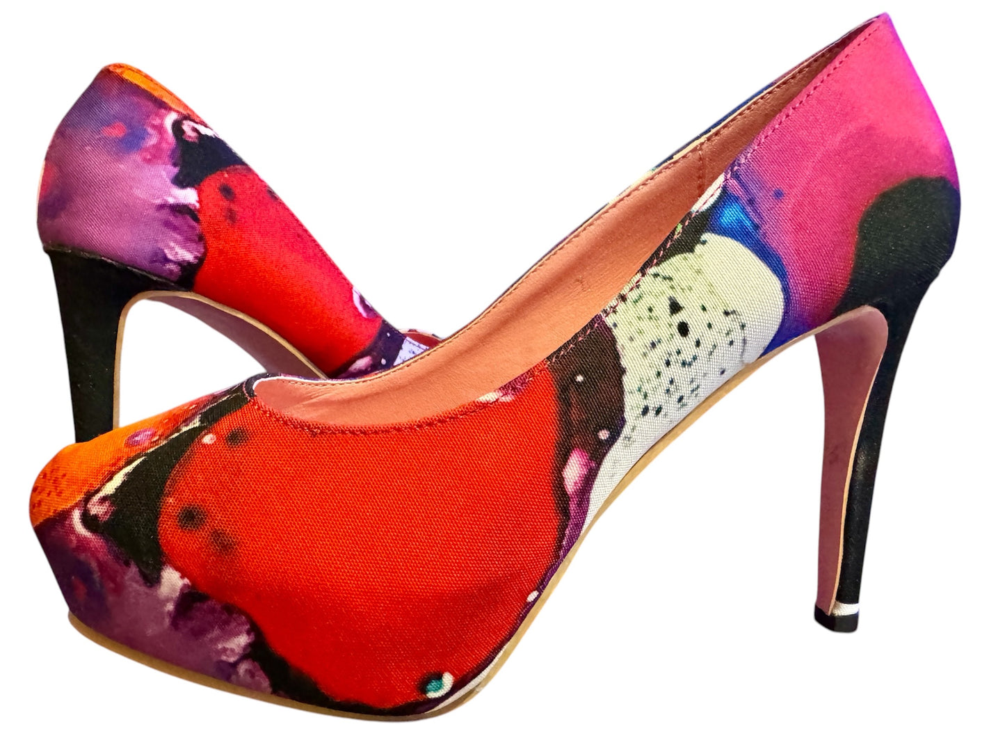 Swirl Stilettos - Hand Painted shoes (Size 7)
