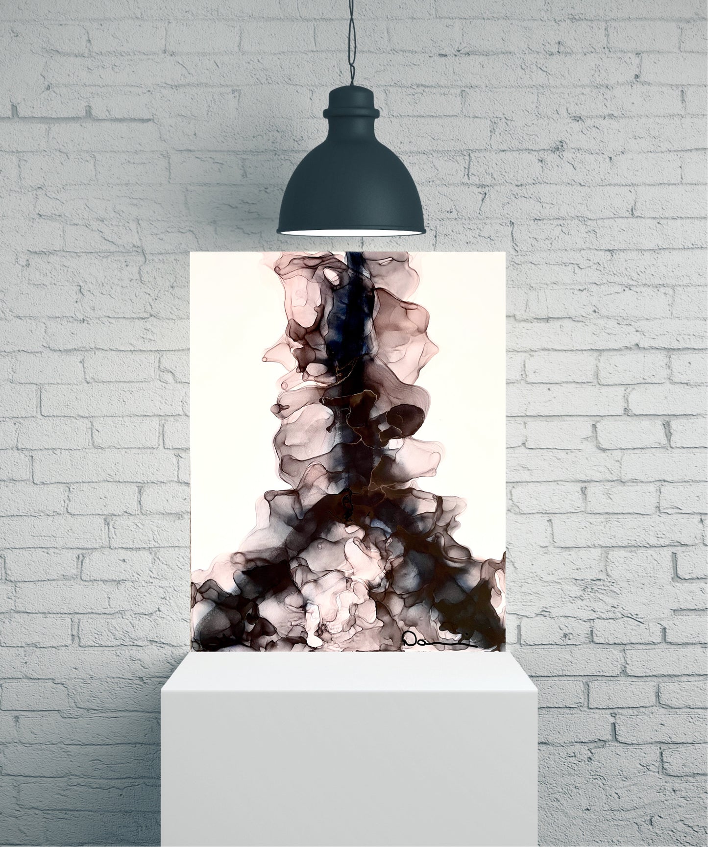 The Night Sky (11x14) -Alcohol ink abstract mineral paper painting