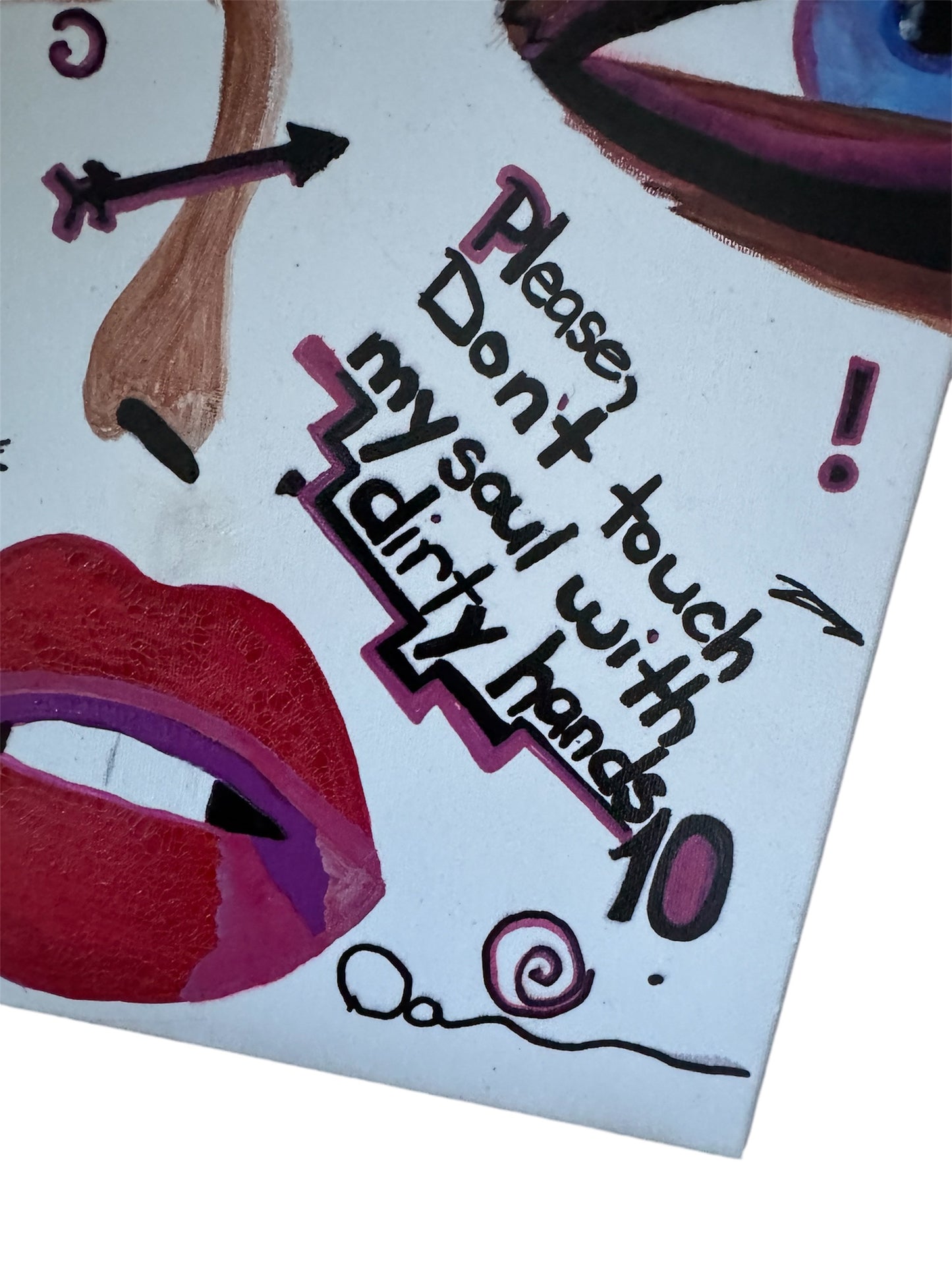 Please, Don't Touch My Soul With Dirty Hands (12x12) - Mixed media on canvas painting