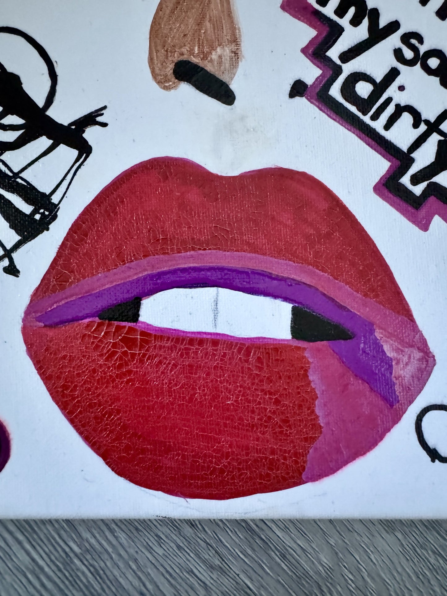 Please, Don't Touch My Soul With Dirty Hands (12x12) - Mixed media on canvas painting