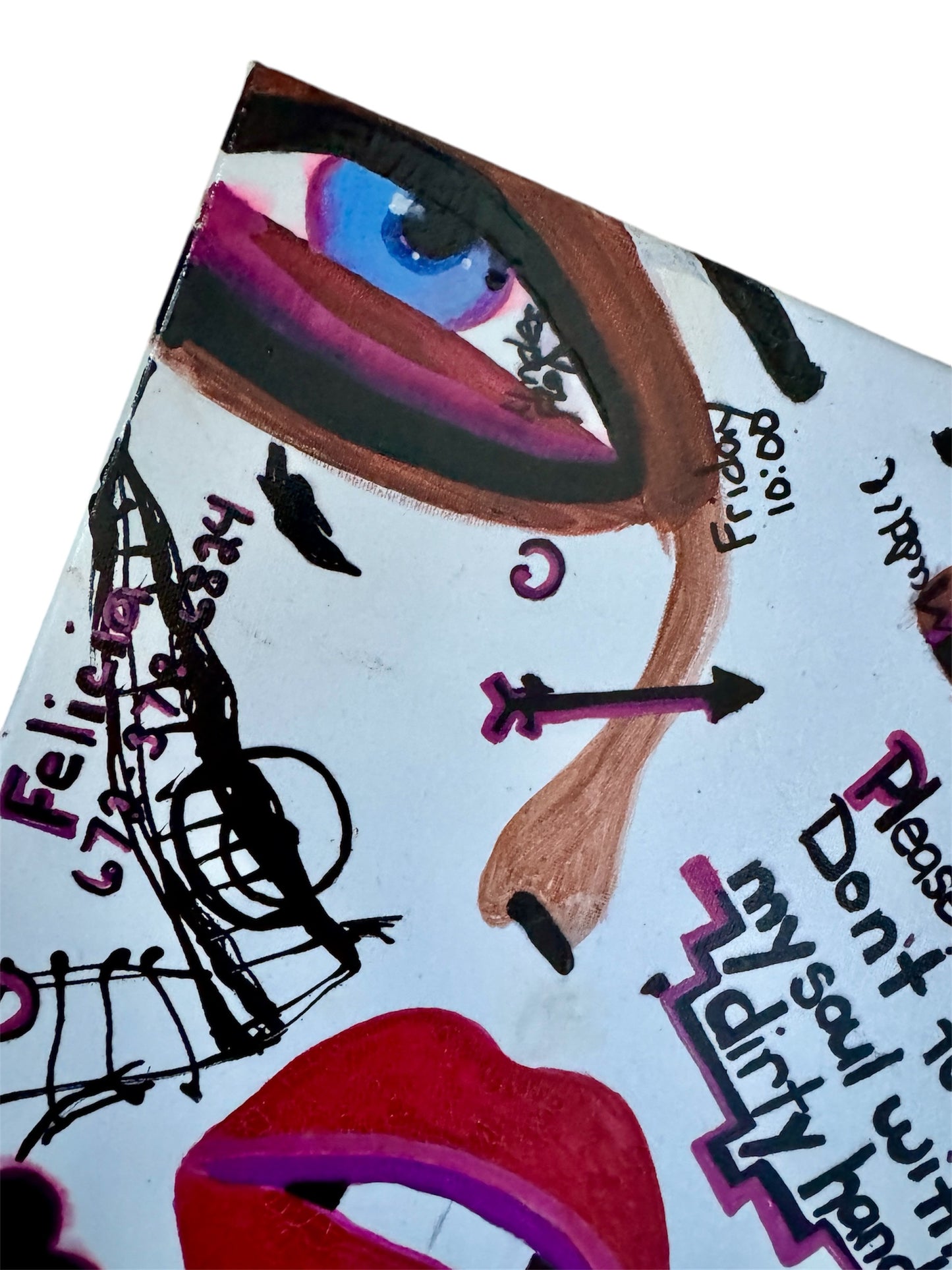 Please, Don't Touch My Soul With Dirty Hands (12x12) - Mixed media on canvas painting