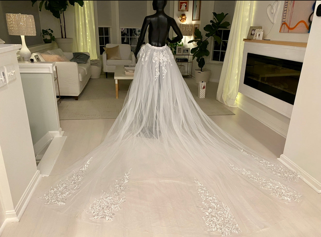 Custom Made: Absolutely beautiful Romantic Tulle and Lace Detachable W –  Dani Wilson Designs