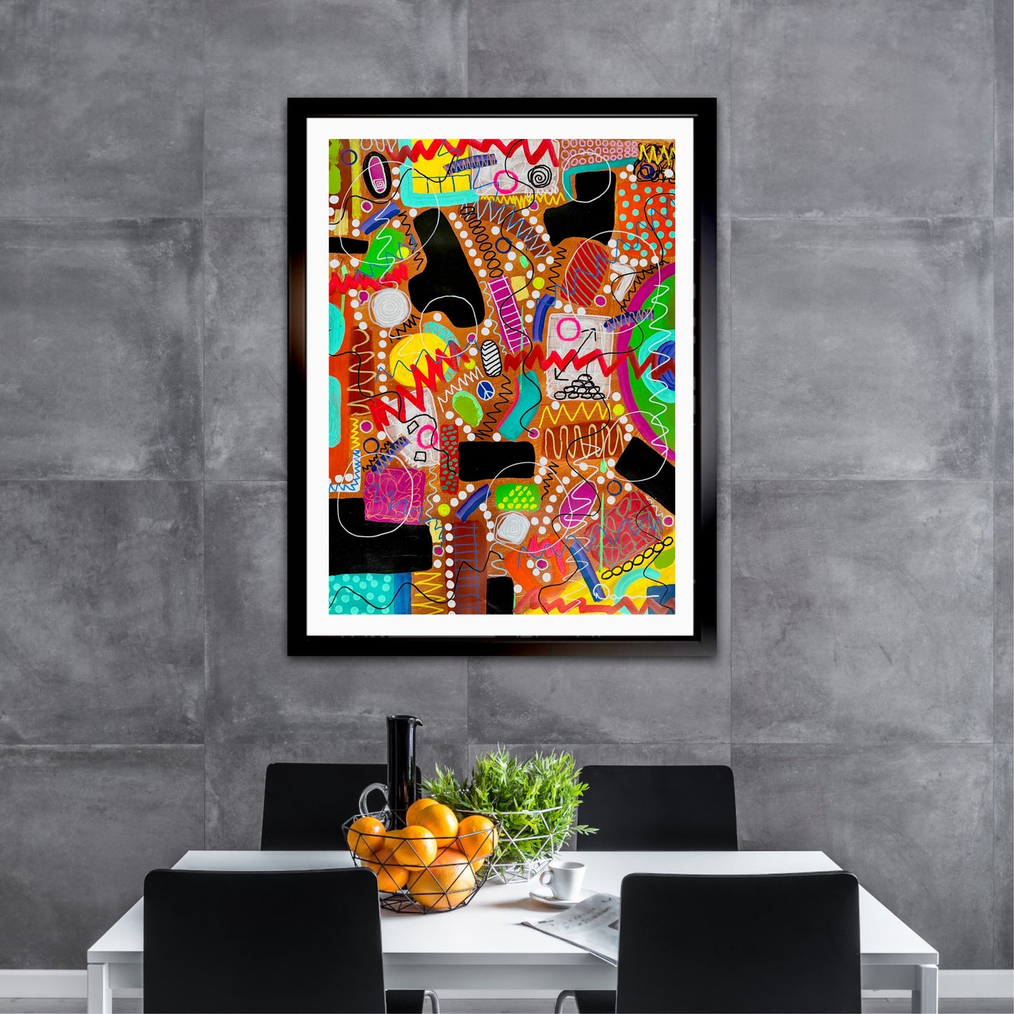 1-Featured - Unruly Happiness (22x30) - Original Abstract Painting Mixed Media On Yasutomo Art Mineral Paper by Dani Wilson