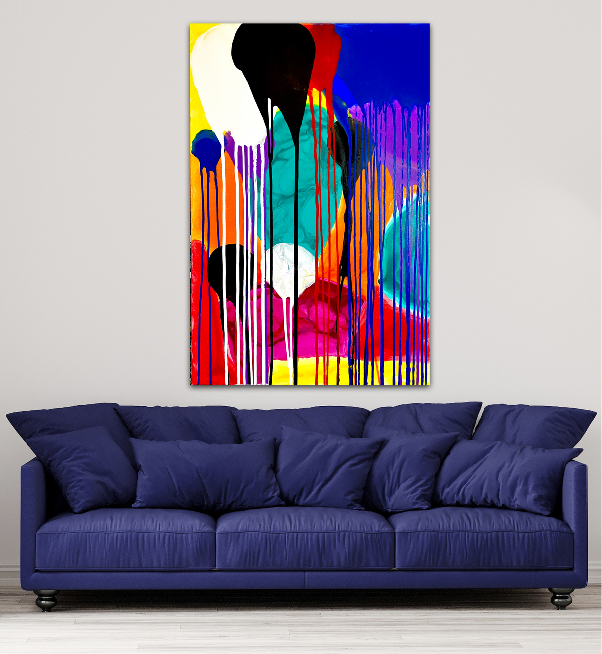Up and Away (24x36) - Abstract fluid acrylic canvas painting