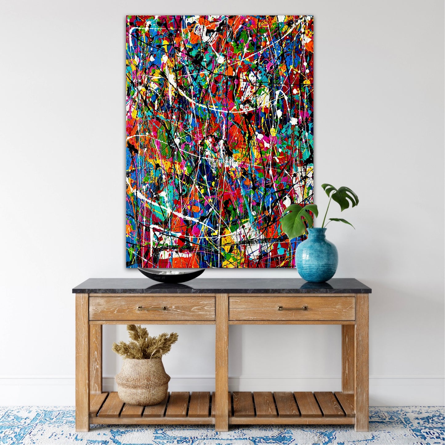 Upbeat Energy (16x20) - Acrylic abstract canvas painting