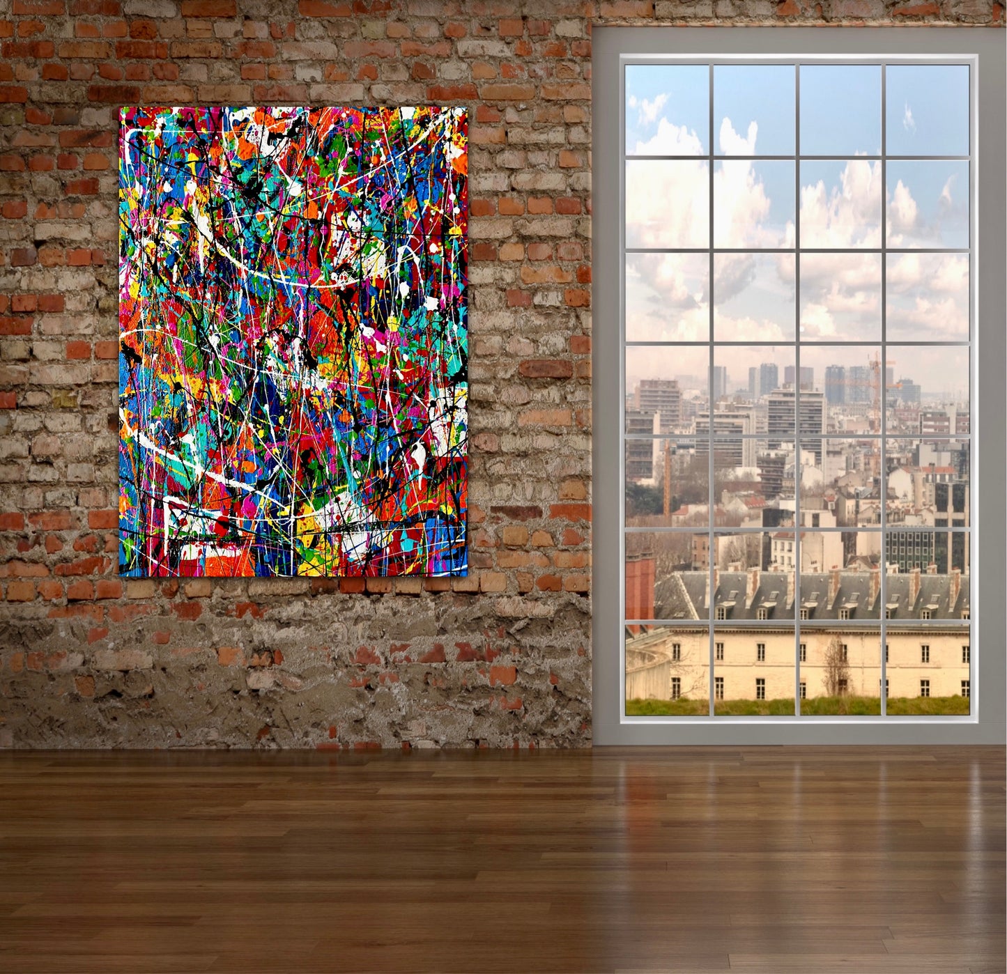 Upbeat Energy (16x20) - Acrylic abstract canvas painting
