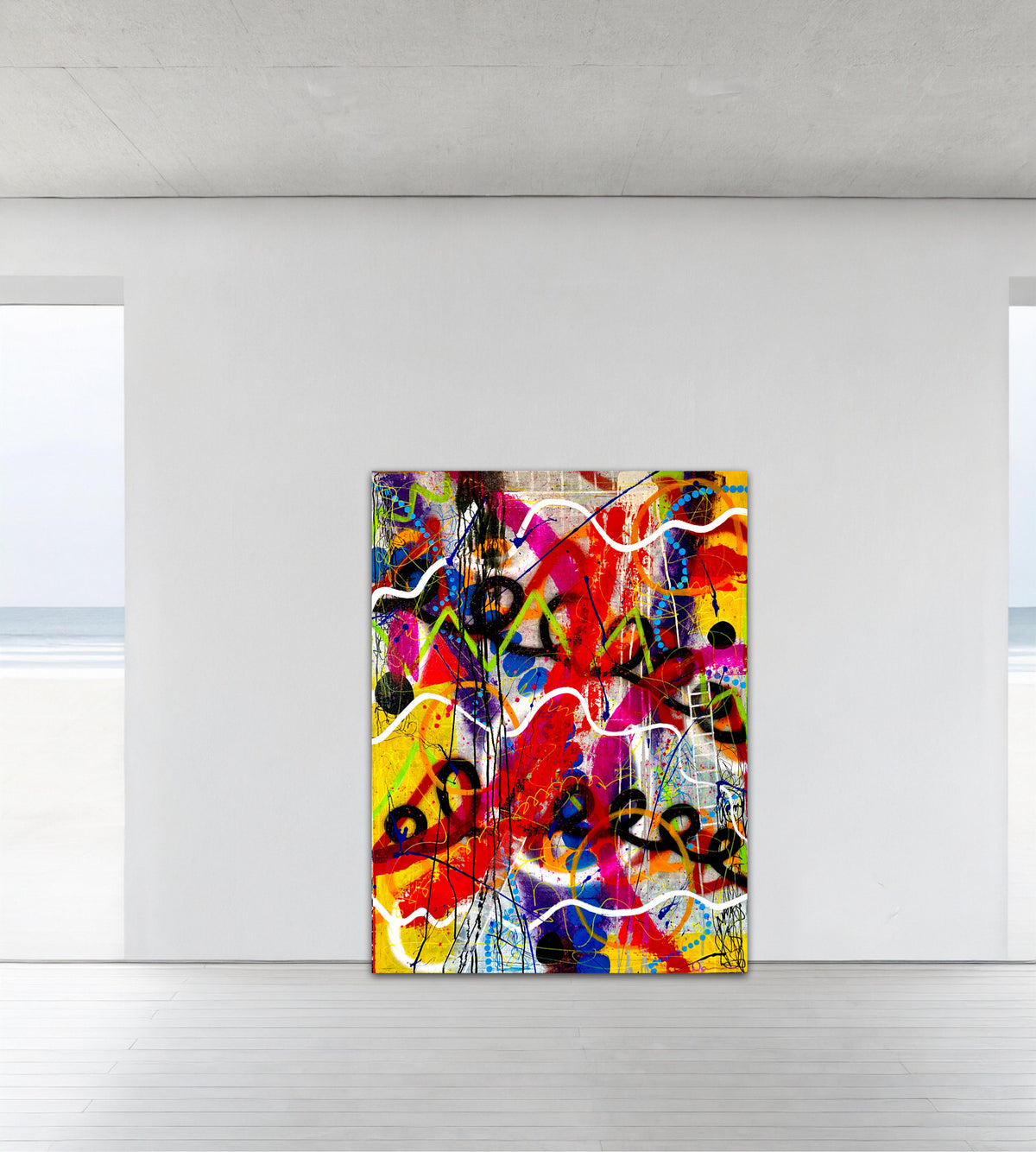 Urban Symphony (36x48) - Large abstract mixed media fine art canvas wall art painting