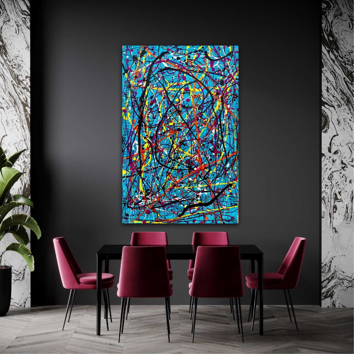 What Was I Thinking (24x36) - Abstract mixed media fine art canvas painting