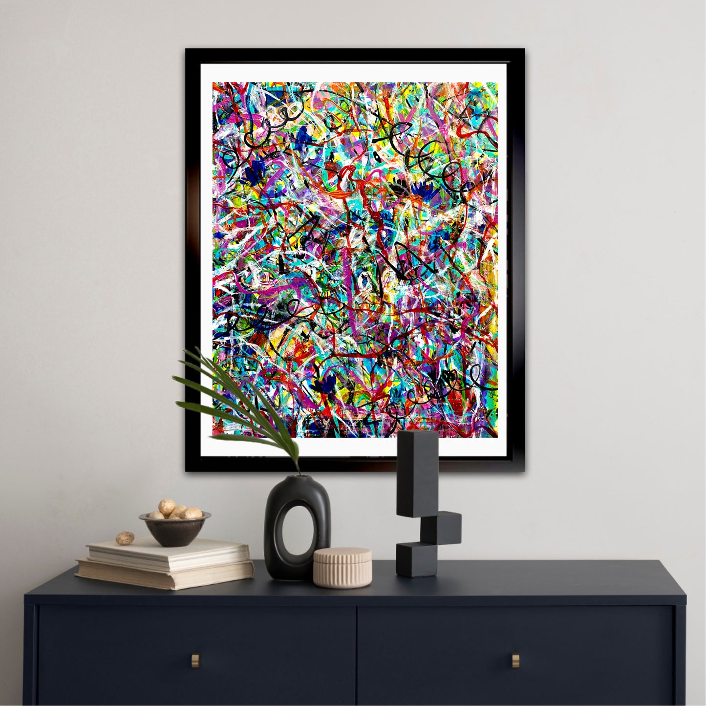 Which Way Do I Go (11x14) -Abstract mixed media Yasutomo Art mineral paper painting