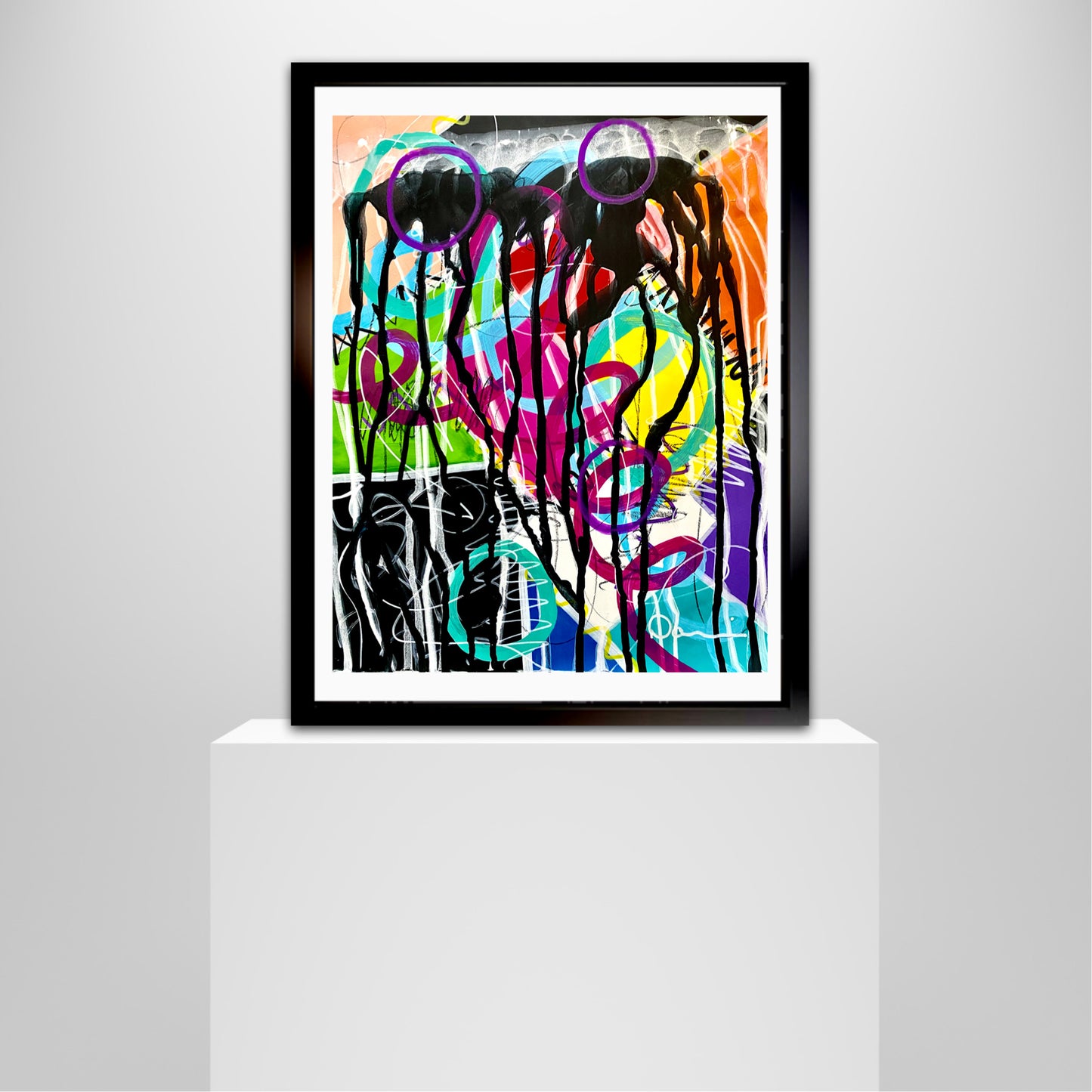 You Spin Me Around (11x14) Abstract mixed media Yasutomo Art mineral paper painting