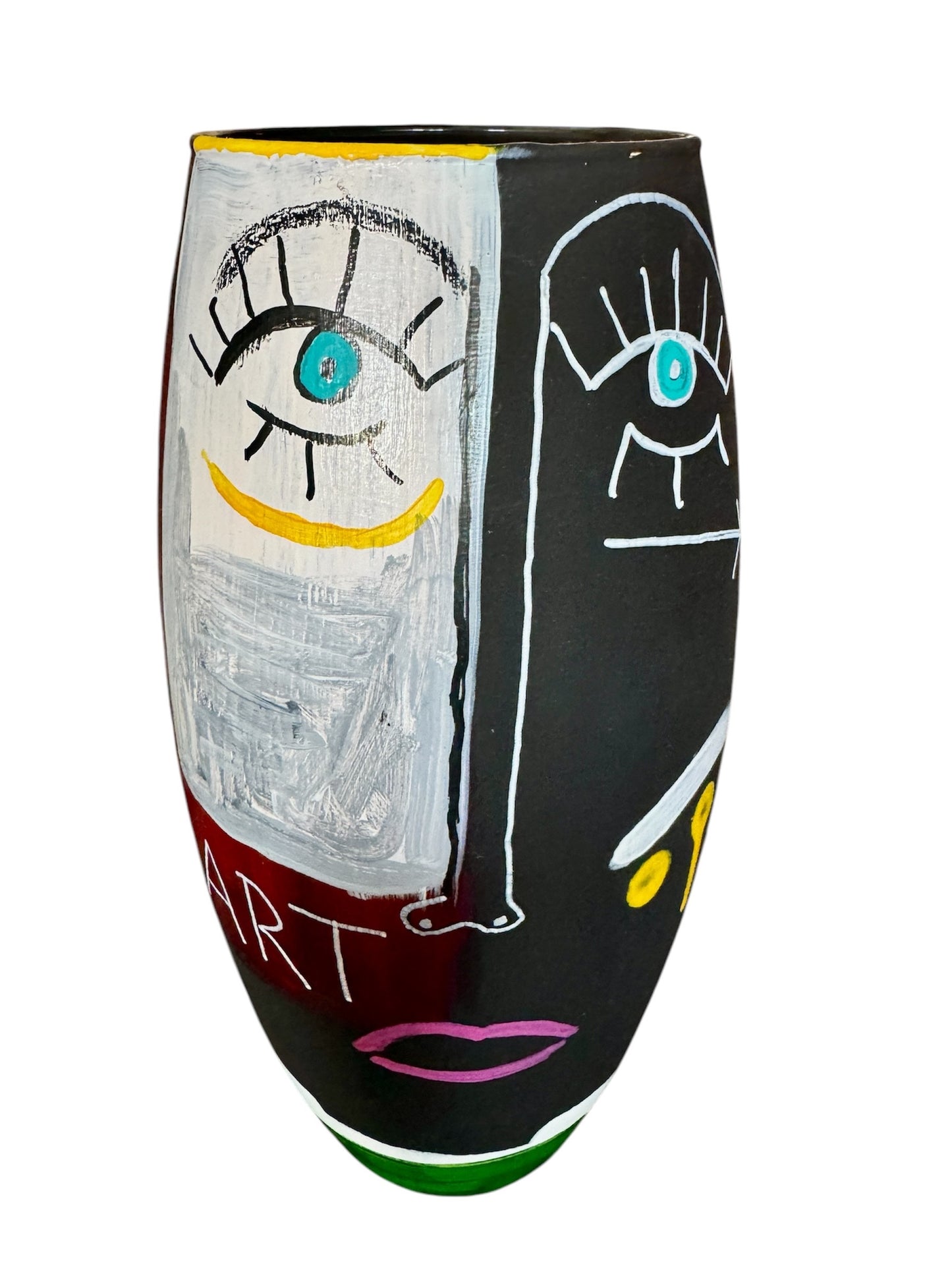 Abstract Glass Vase - 10" tall