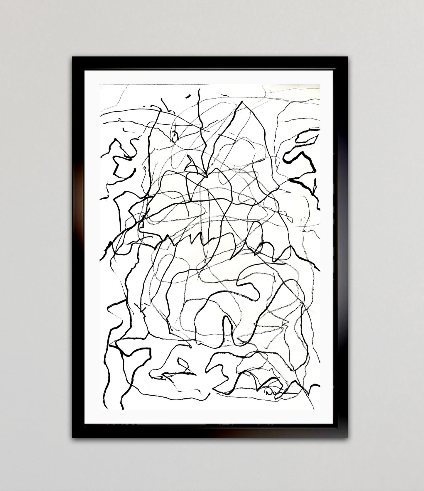 Sightless Motion (22x30) - Original Abstract Blindfolded Painting On Yasutomo Art Mineral Paper by Dani Wilson